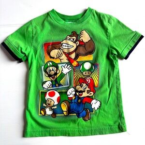 Super Mario Green T-Shirt - Size 5 - 2012 Vintage